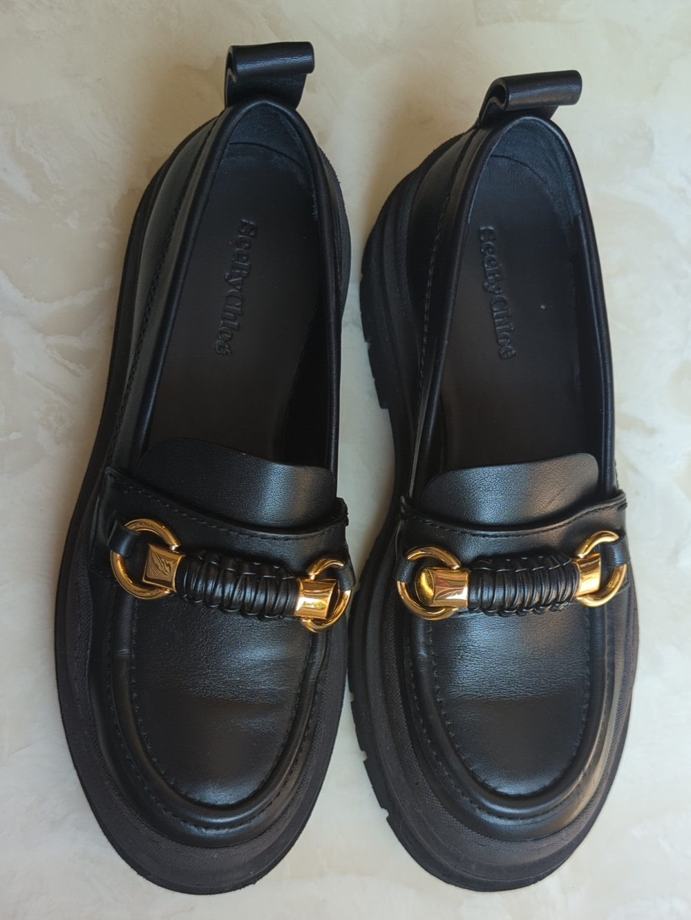 See By Chloé Black Lylia Lug Loafer Women's 39/8.5